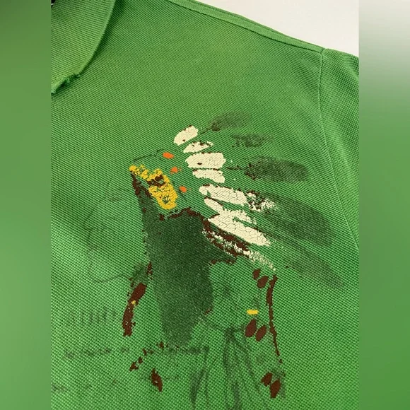 Polo by Ralph Lauren Vintage Green Indian Head Adirondack Custom Fit Polo XXL - Picture 4 of 13